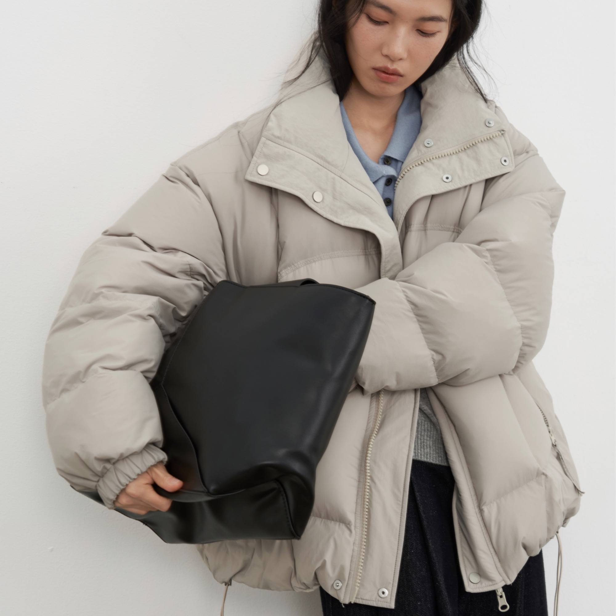 same flow正反两面穿搭配短款蓬松羽绒服轻盈保暖御寒冬日外套女