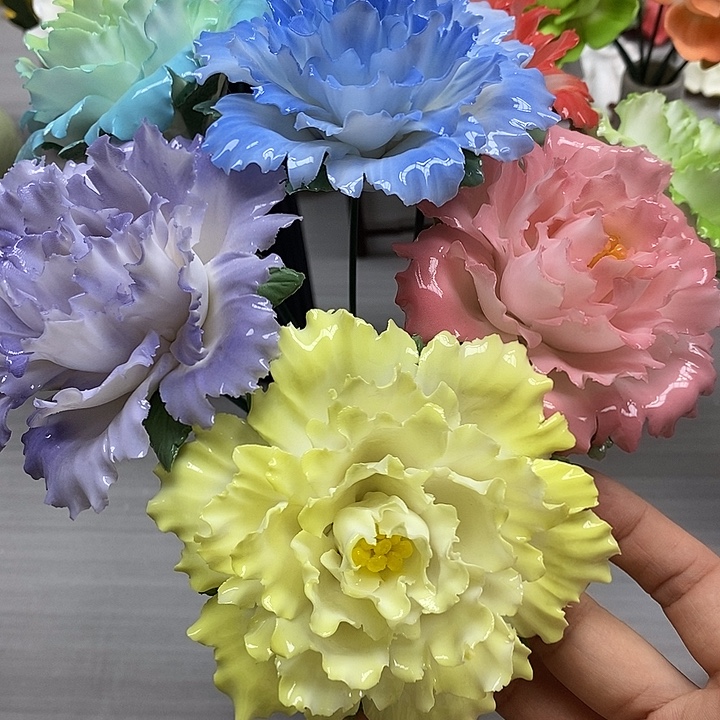 陶瓷陶瓷材料4朵组合