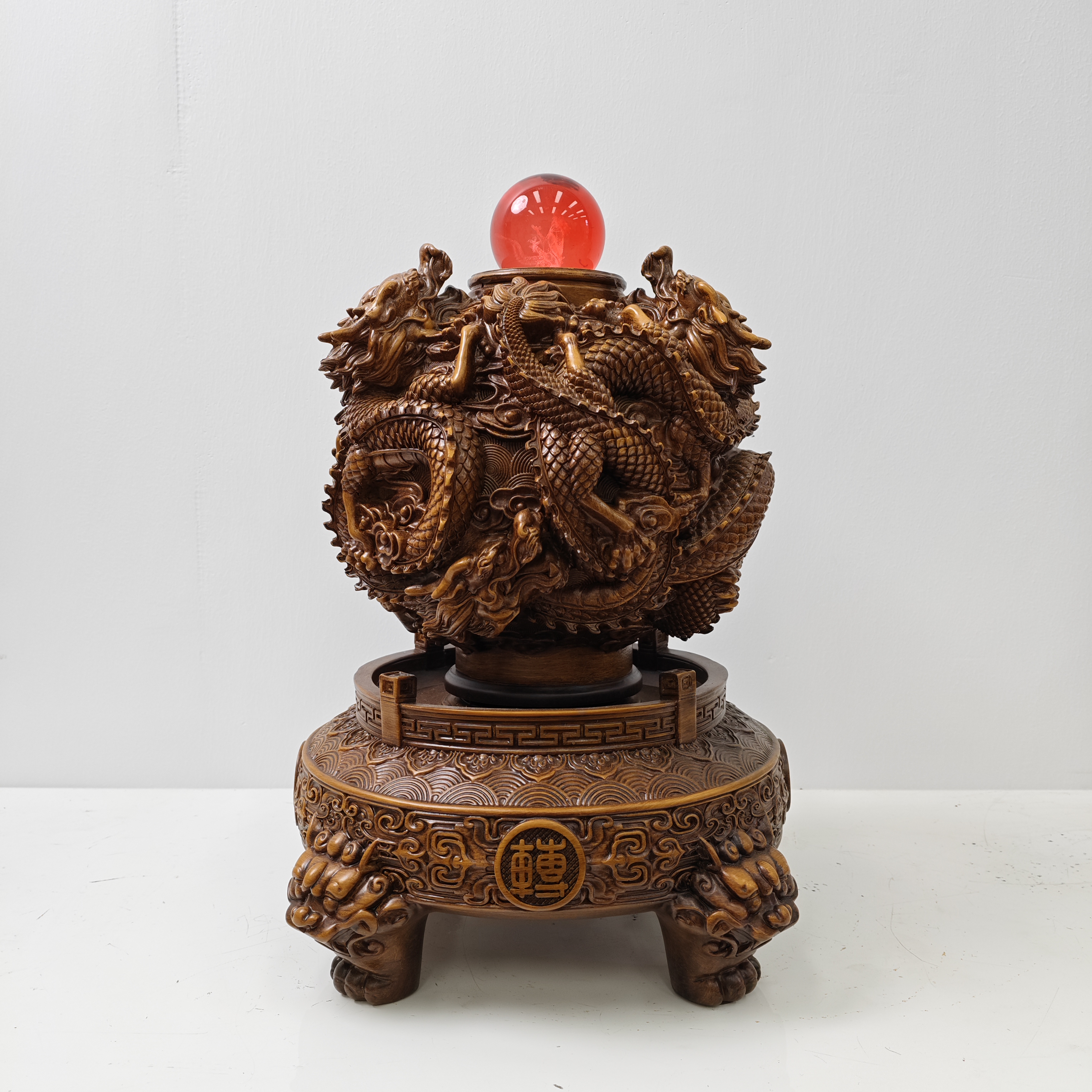 九龙乾坤鼎摆件 高37直径27cm（以直播实物为准）介意微瑕者勿拍