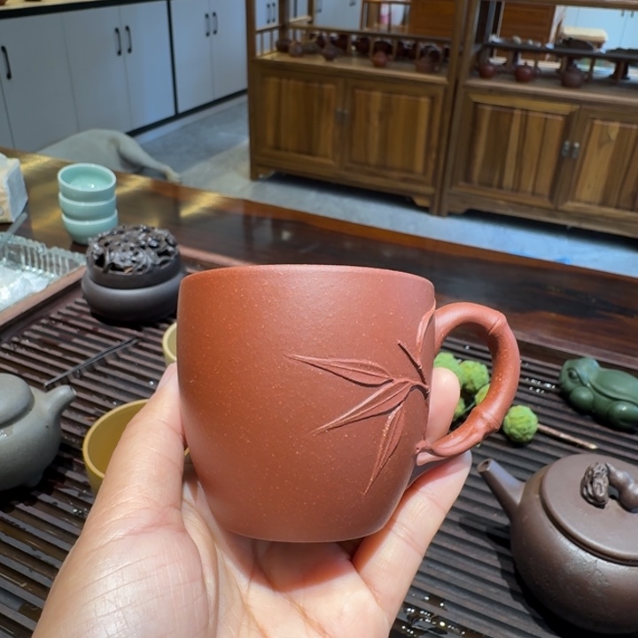茶杯紫砂半手工制作主人杯底槽清