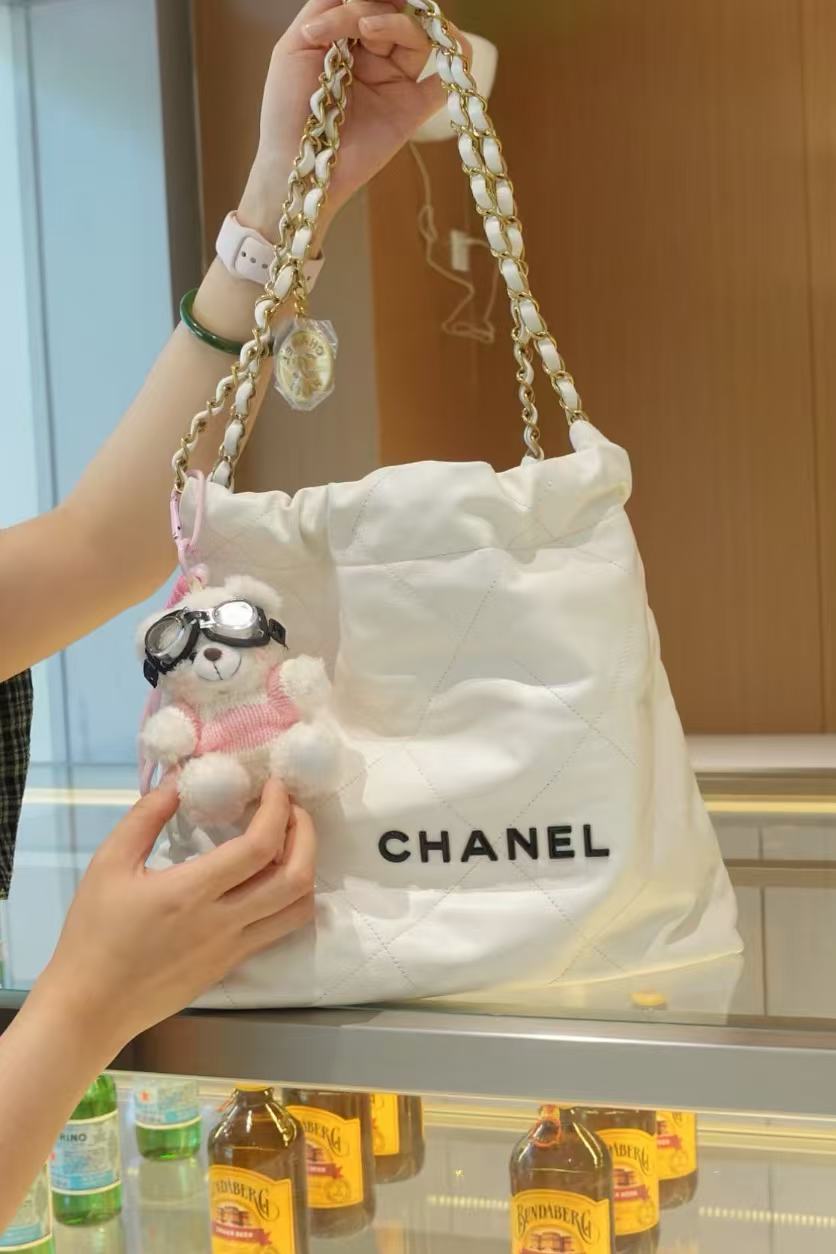 95新 Chanel/香奈儿 展会外场！白金黑子22bag包 小号