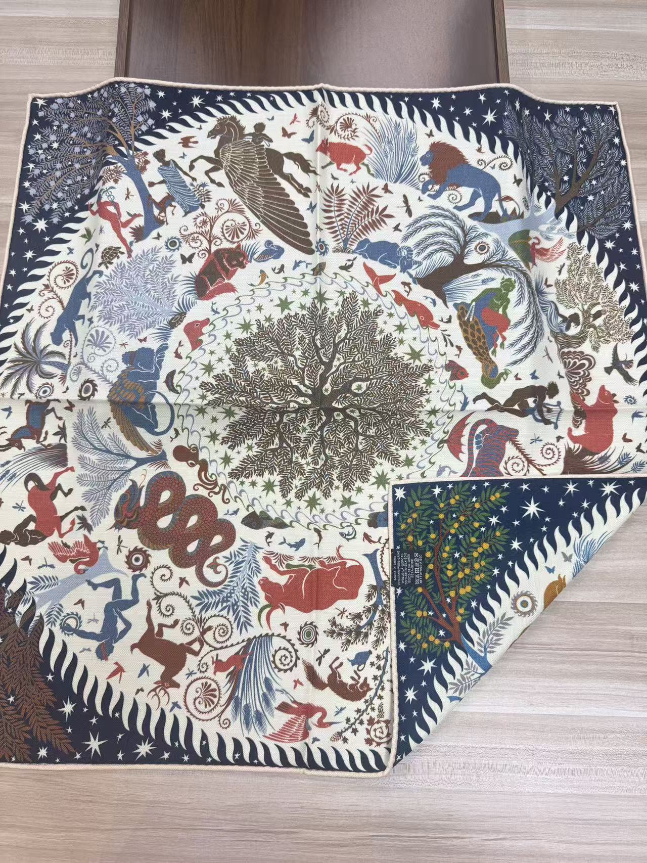 赞赞家【俄尔甫斯的魔力】65丝毛双面斜纹百搭复古丝巾女