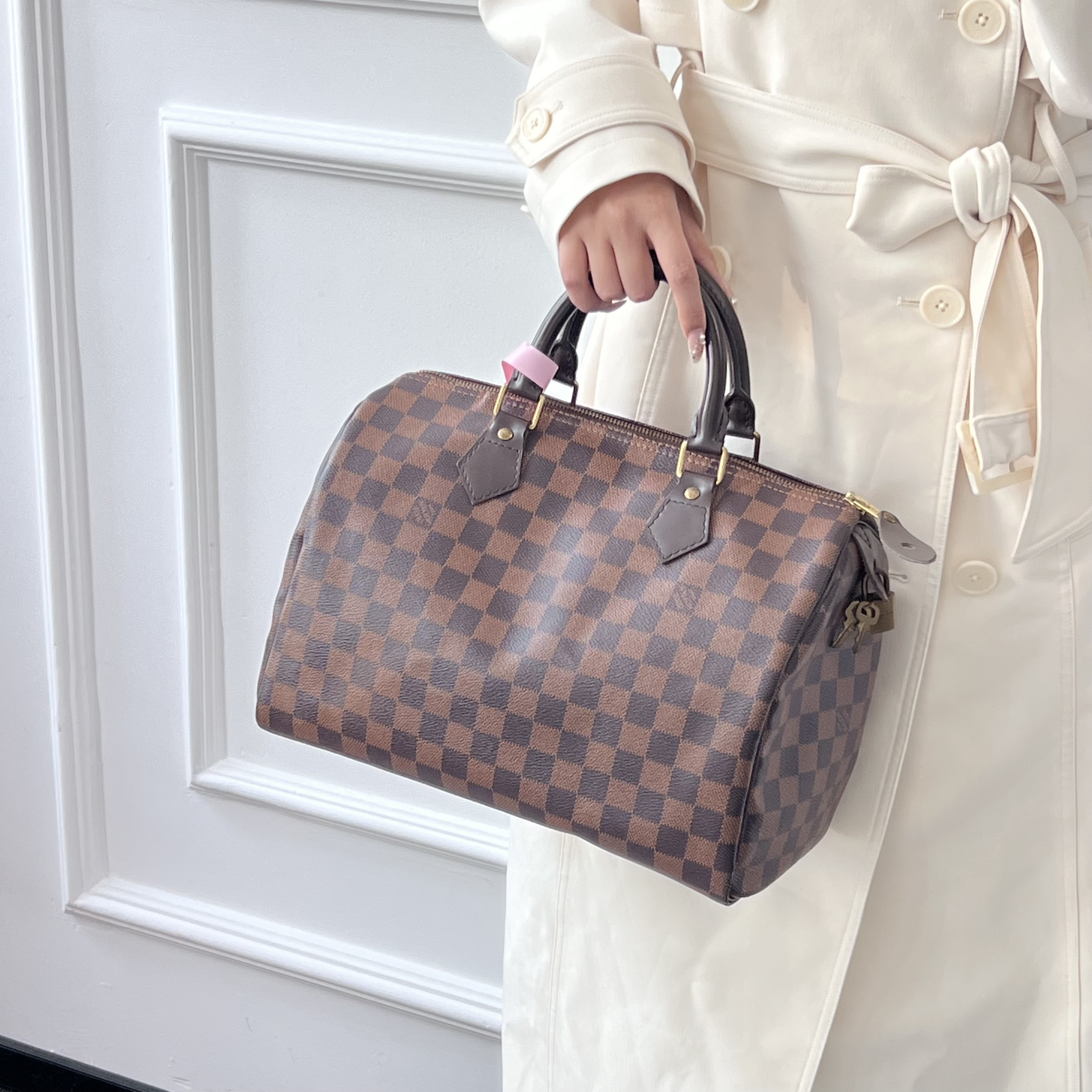 95新 LouisVuitton/路易威登 Speedy 棕色 棋盘格 30 无肩带款