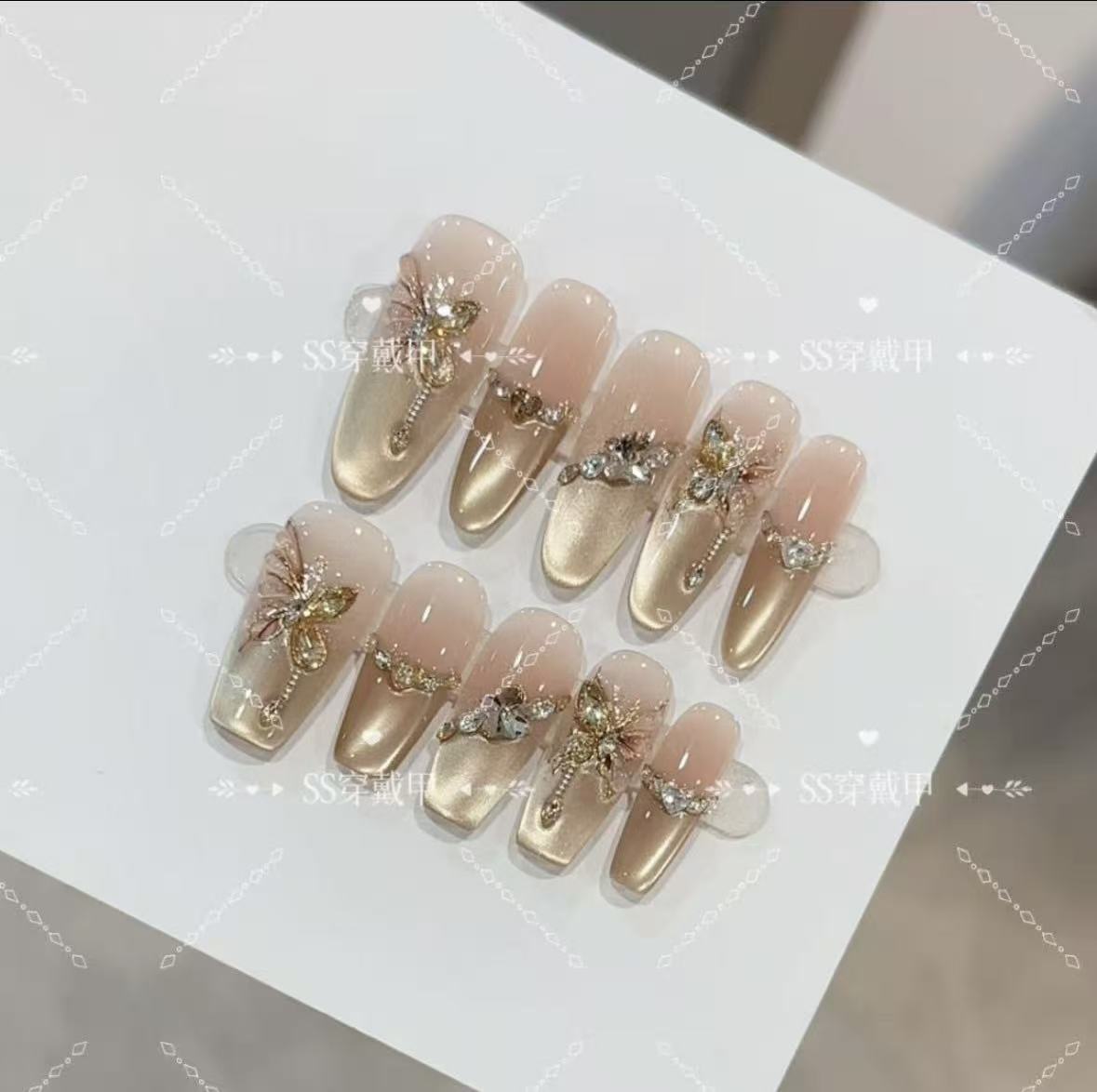 【金秋蝶盈】2025春夏秋冬高定纯手工穿戴甲