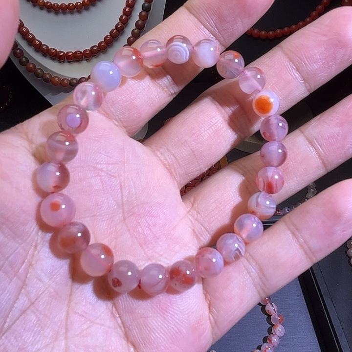 未镶嵌手链南红玛瑙7.5mm冰飘