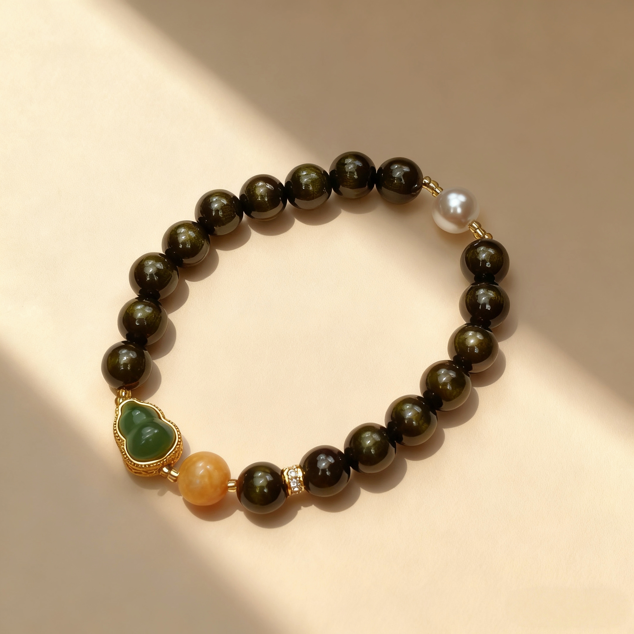 金丝楠阴沉木单圈葫芦款 精品手串 无礼盒 S 0306