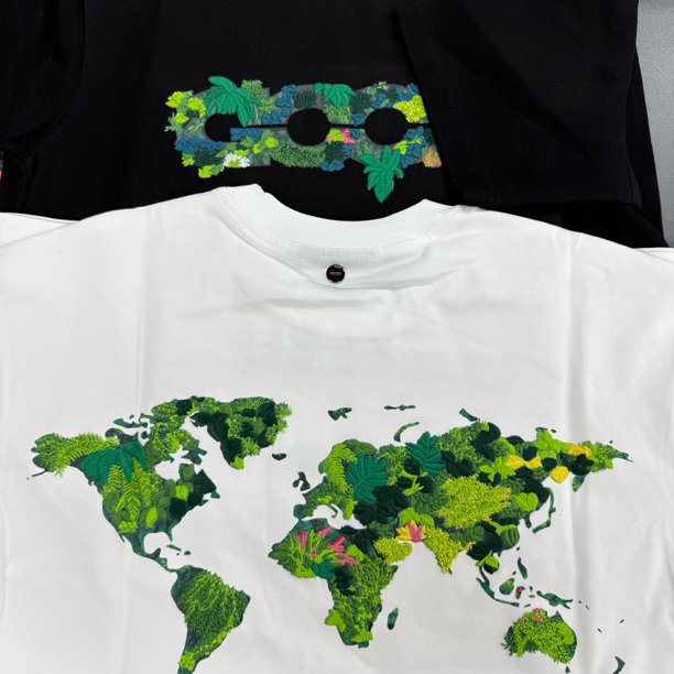 go家胸口立体绿植地图短袖T恤