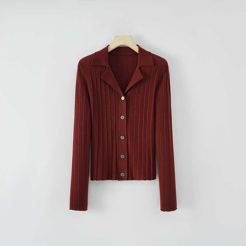 【雅丹高智风】早秋长袖针织开衫毛衣百搭打底修身SS-8873