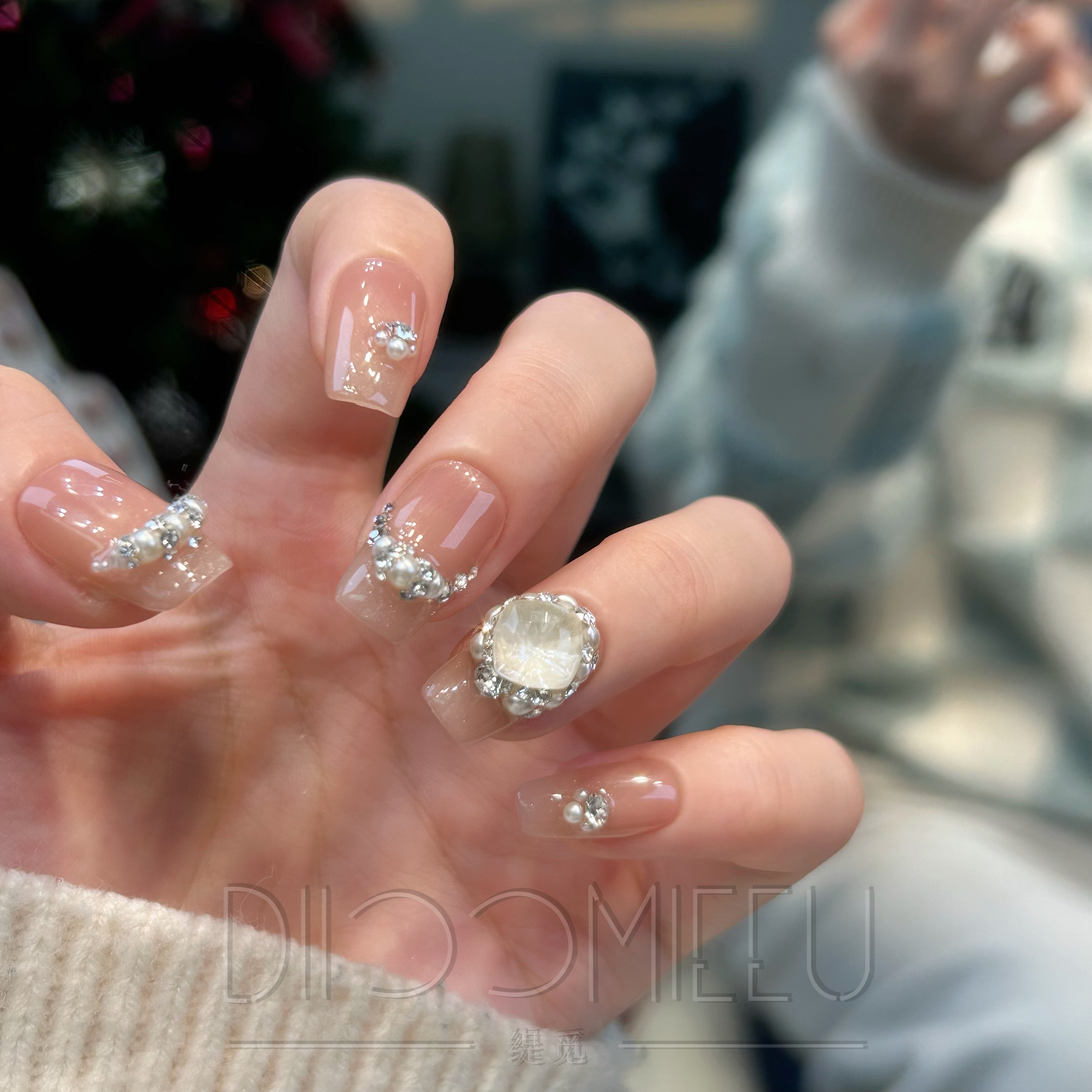 【千层奶糕】缇觅施家珠珠气质全华子纯手工可拆卸式穿戴甲