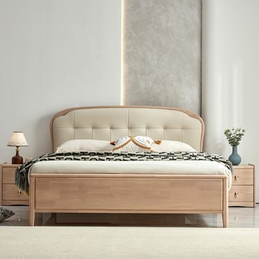 1.8米家用全实木软包主卧大床新中式主卧高箱床婚床