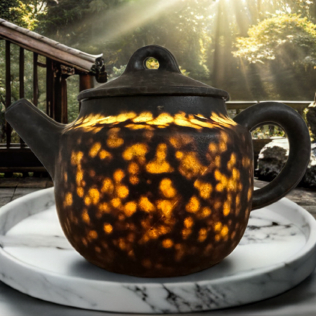 安化冰碛岩 整石雕刻复古 养生石壶 高档礼品 大容量透光圆鼓壶