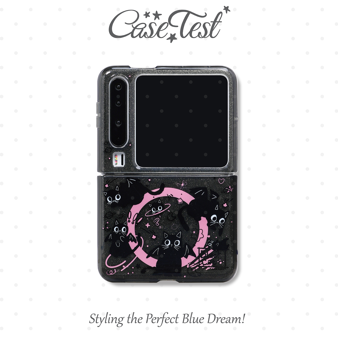 壳试验闪粉黑猫适用华为PuraX手机壳新款磁吸典藏版可爱卡通折叠