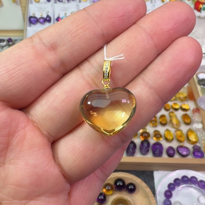 银S925镶嵌颈饰黄晶吊坠