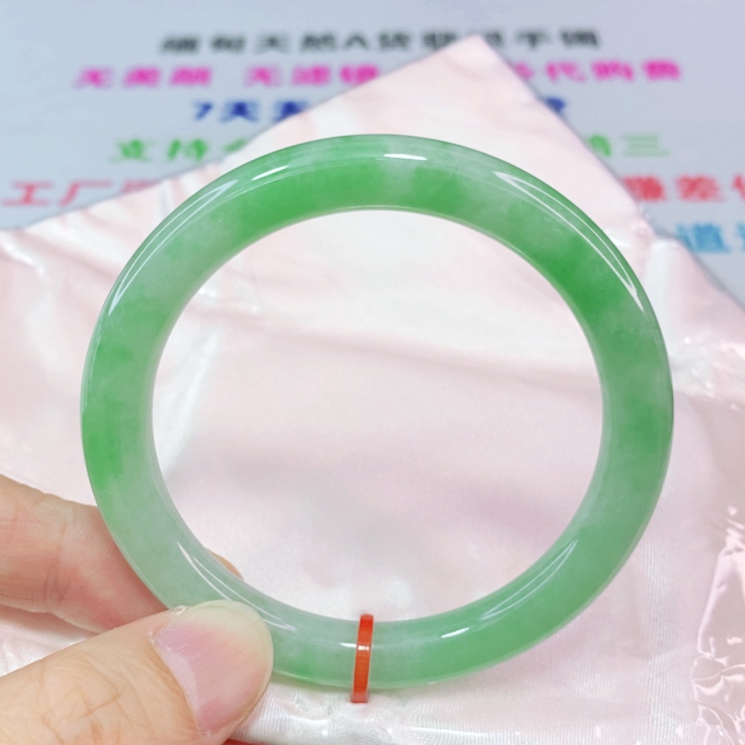 未镶嵌手镯翡翠54.5圈口圆条