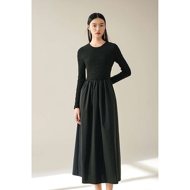 1356 【丽公主专属】MOFAN摩凡秋新款黑色连衣裙MKL389726