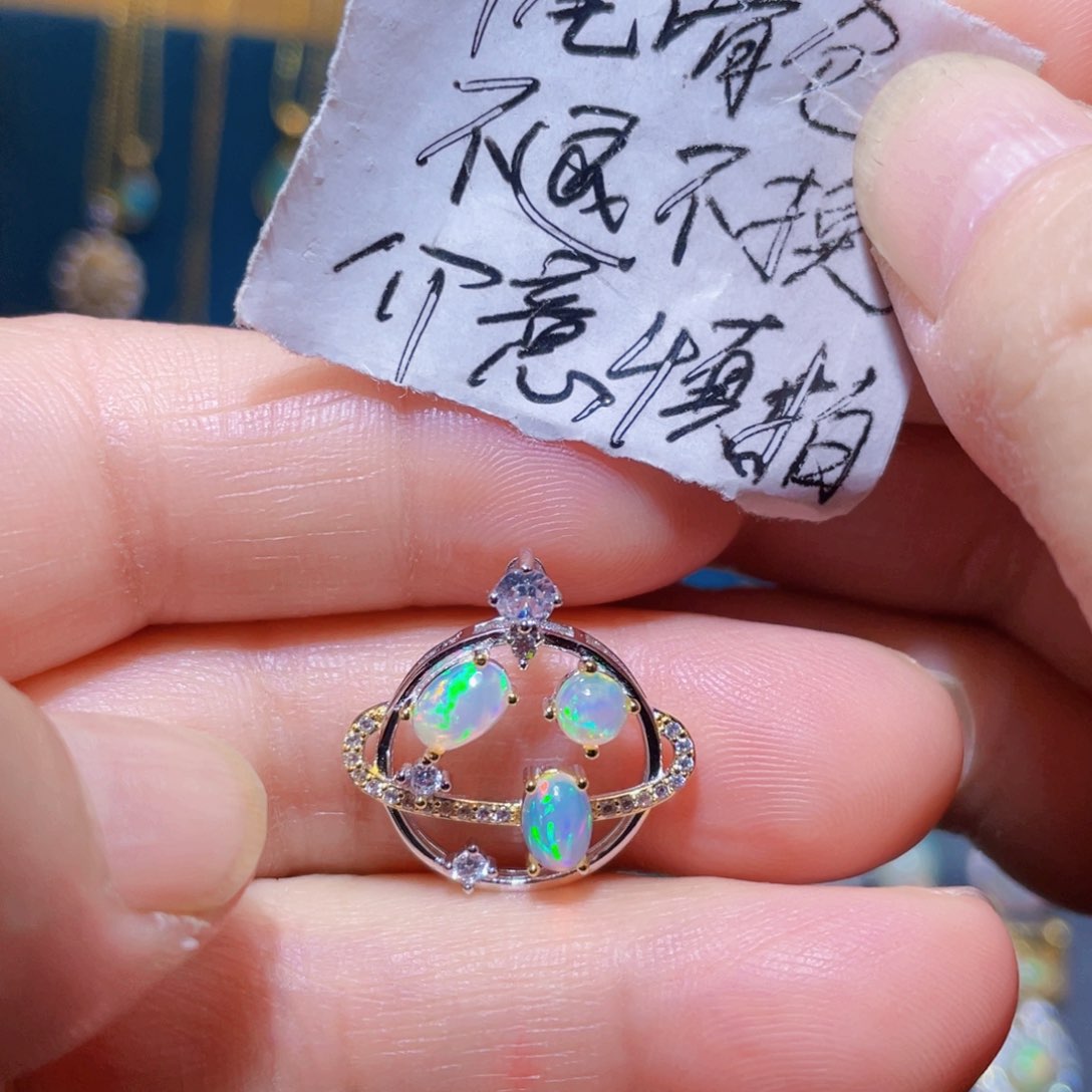 欧泊吊坠〉银S925镶嵌