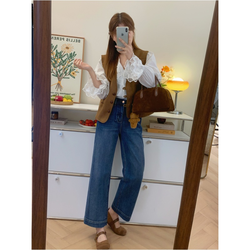 2025早秋新款~直腿遮胯显瘦四面弹直筒牛仔裤