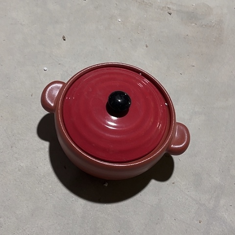 微瑕，明火，口径14，高7枣红色