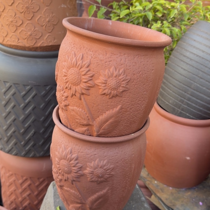 紫砂花盆口19高24宜兴紫砂粗糙正常