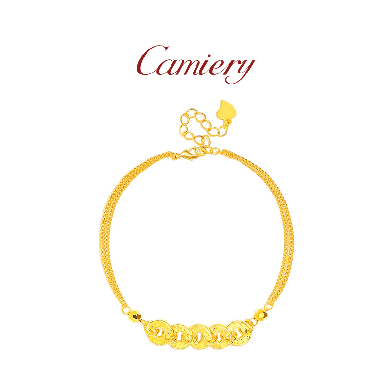 CAMIERY/卡美瑞 新中式时尚轻奢碎碎冰五帝币手链气质百搭