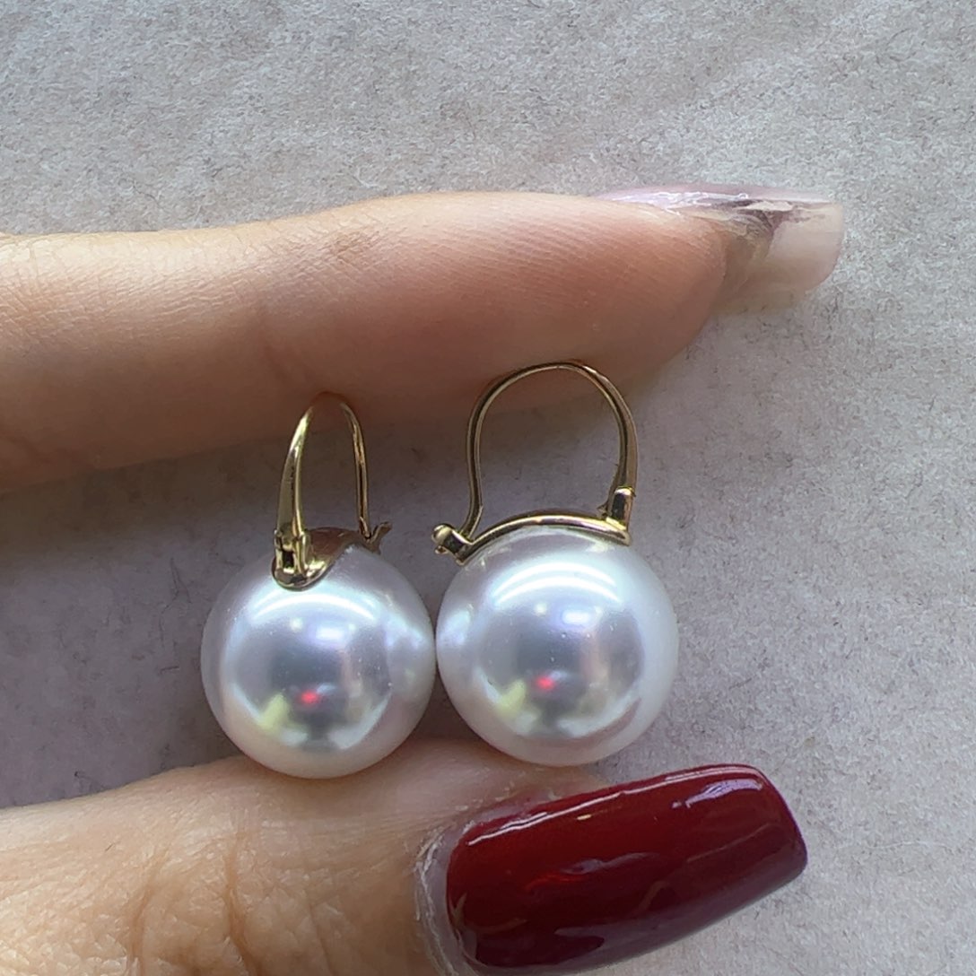 淡水珍珠耳饰18K金镶嵌