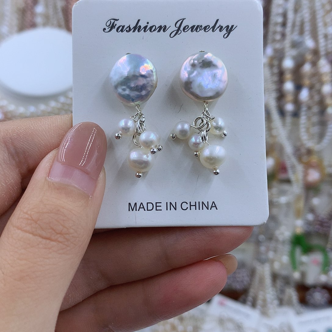 项链银S925镶嵌淡水珍珠