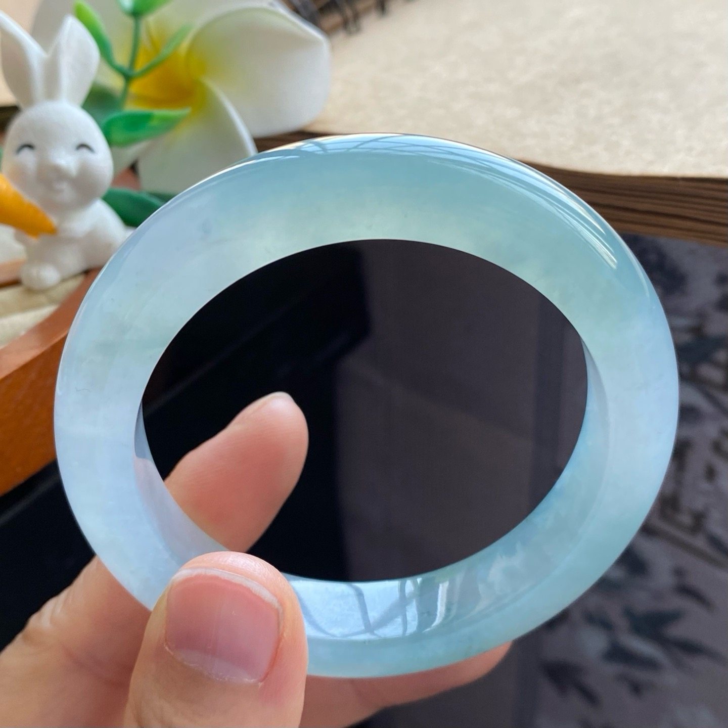 03.16批冰晴蓝水果冻镯1928号54.4-12-9.3 让天然翡翠