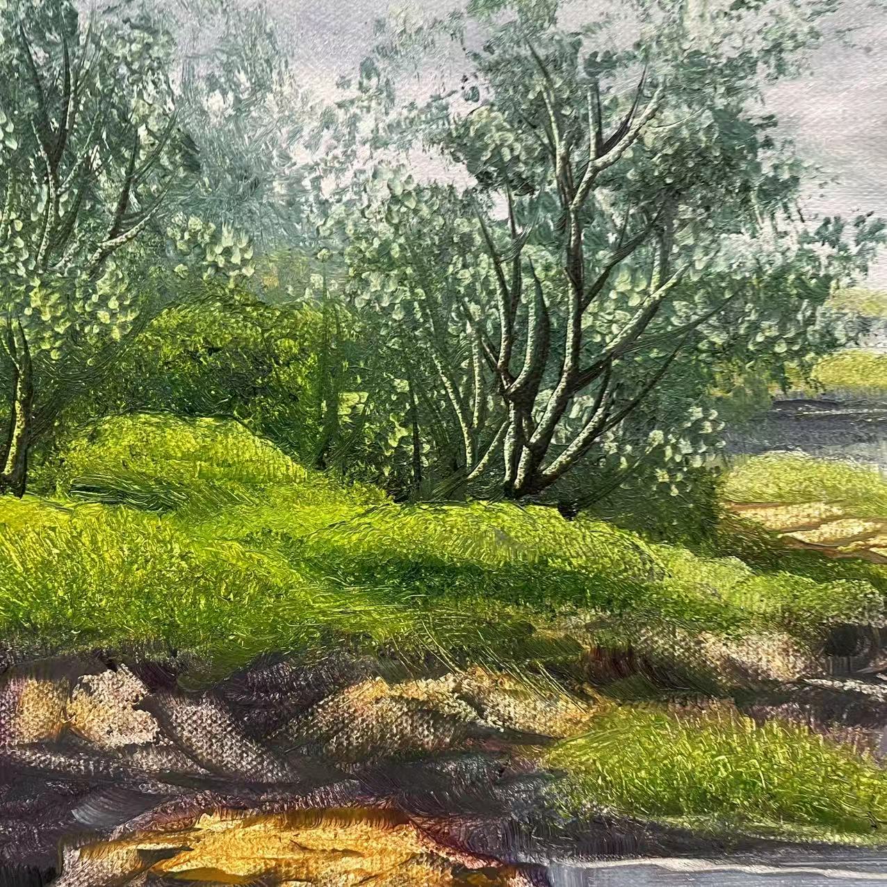 林彦新-*** - 山水风景-6.14号- 约50*60厘米-手绘油画-麻布