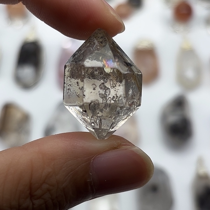 水晶颈饰未镶嵌茶闪灵钻27mm+