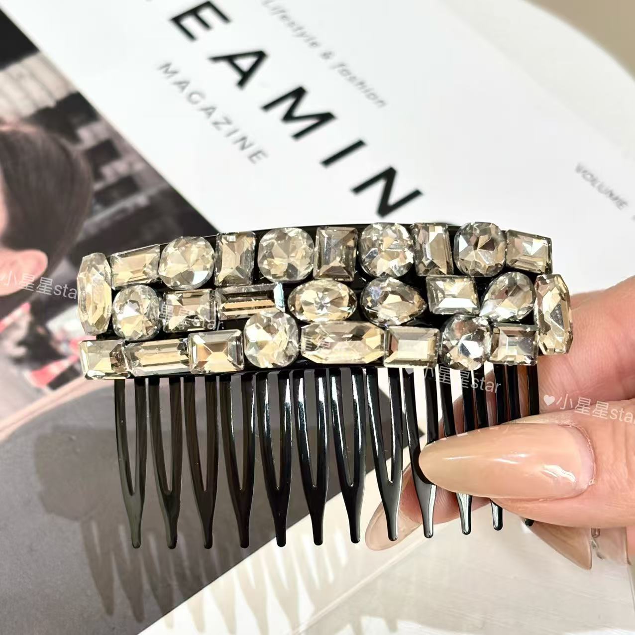 东大门7cm水滴方糖插梳发夹