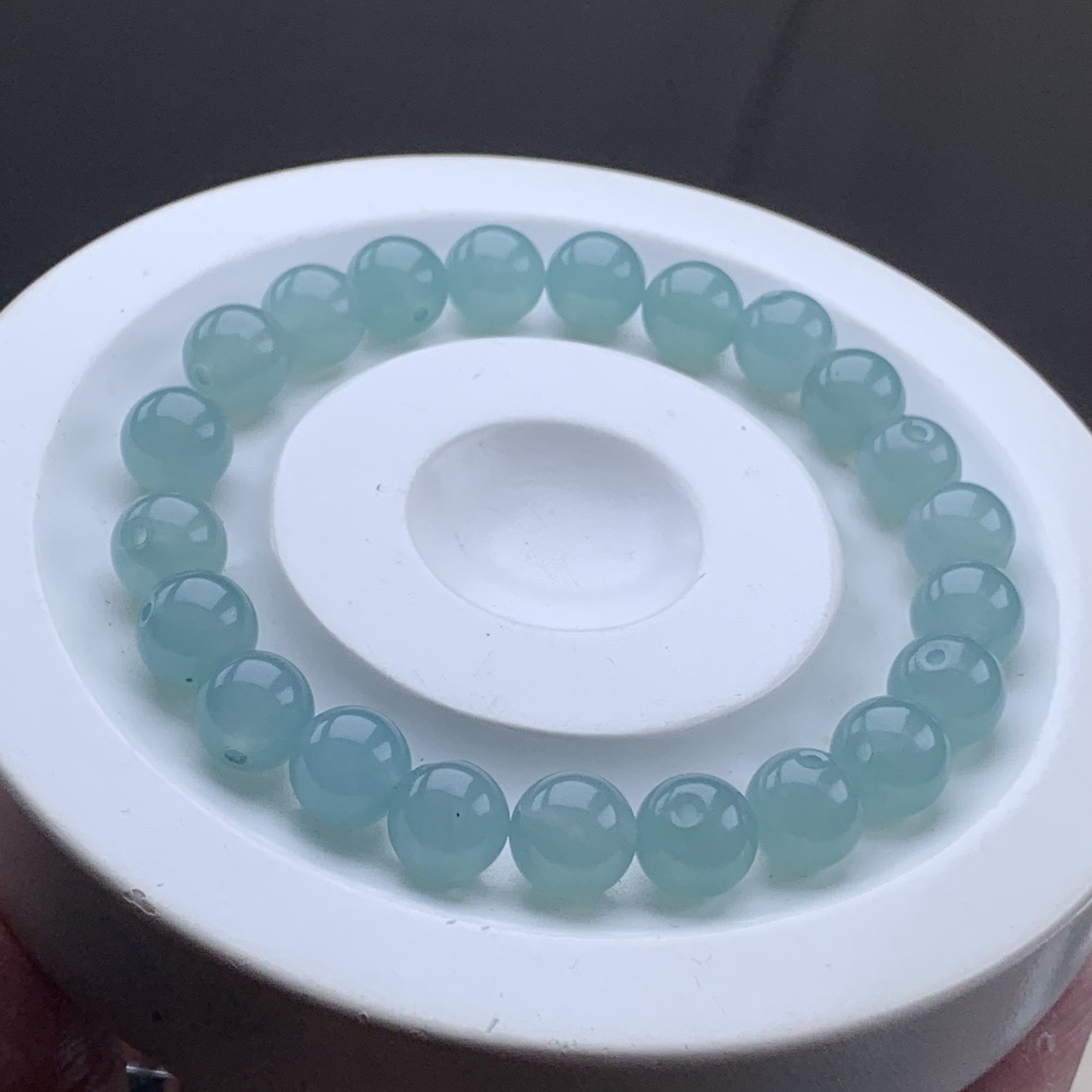 8mm 天然缅甸A货翡翠 蓝水单珠 多样性发货其一