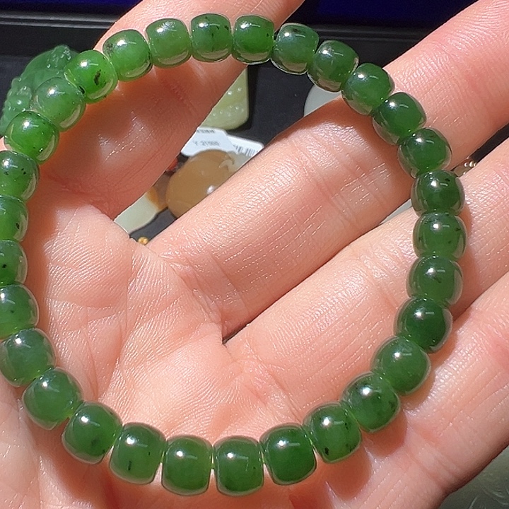 和田玉（糖玉）9K金镶嵌手链