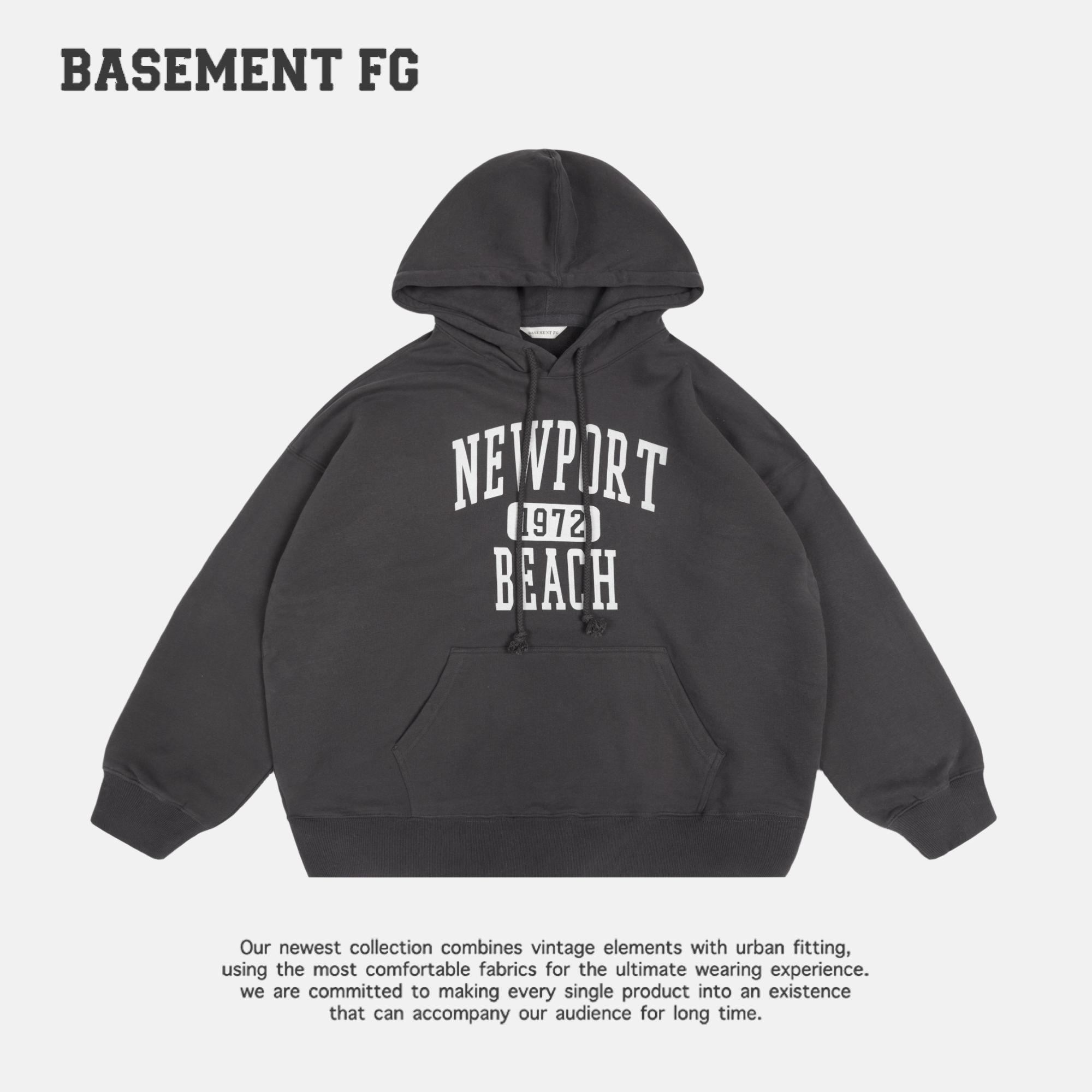 【活动】BASEMENT保暖春秋拉链开衫宽松型连帽卫衣运动231050248021