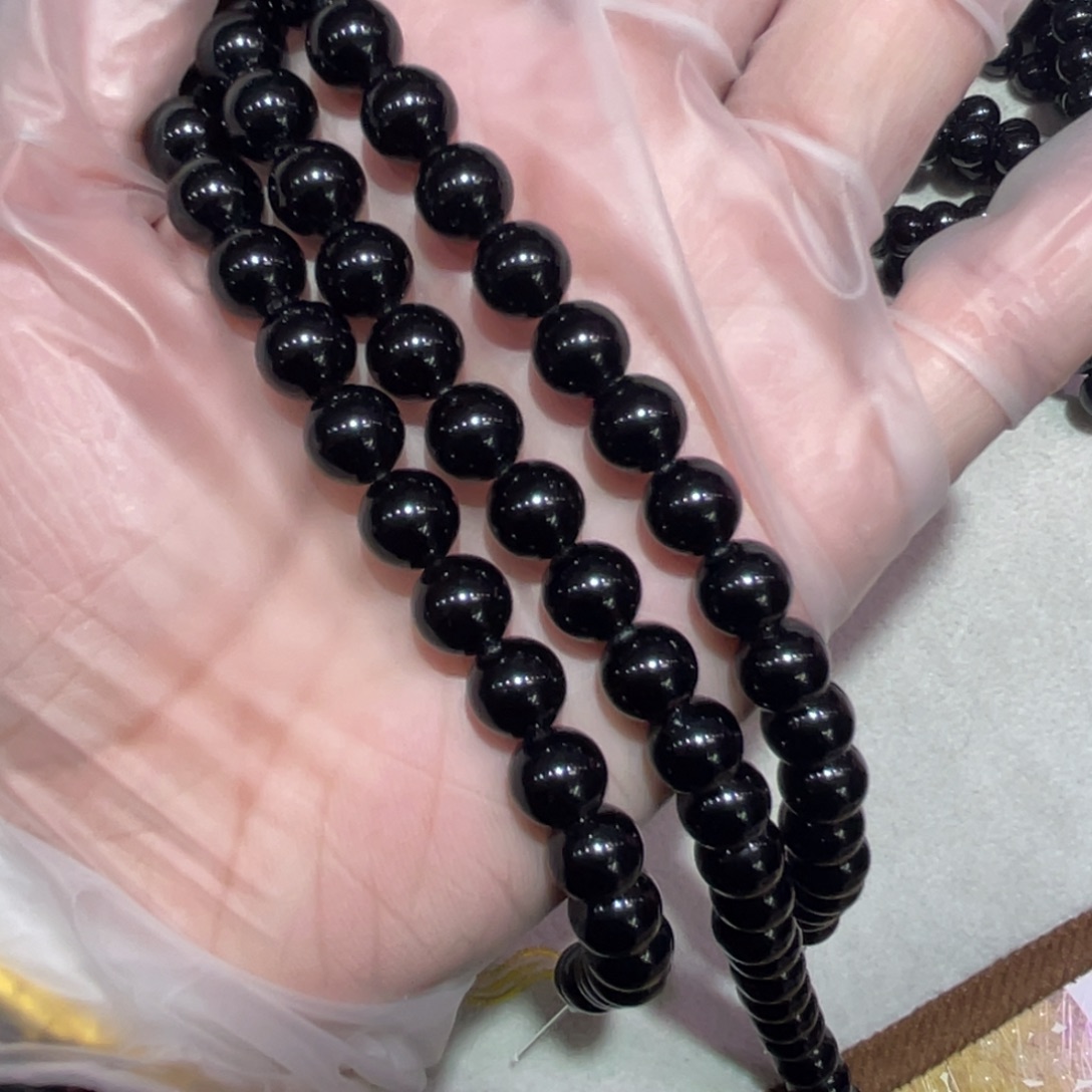 水晶珠宝半成品未镶嵌黑耀石