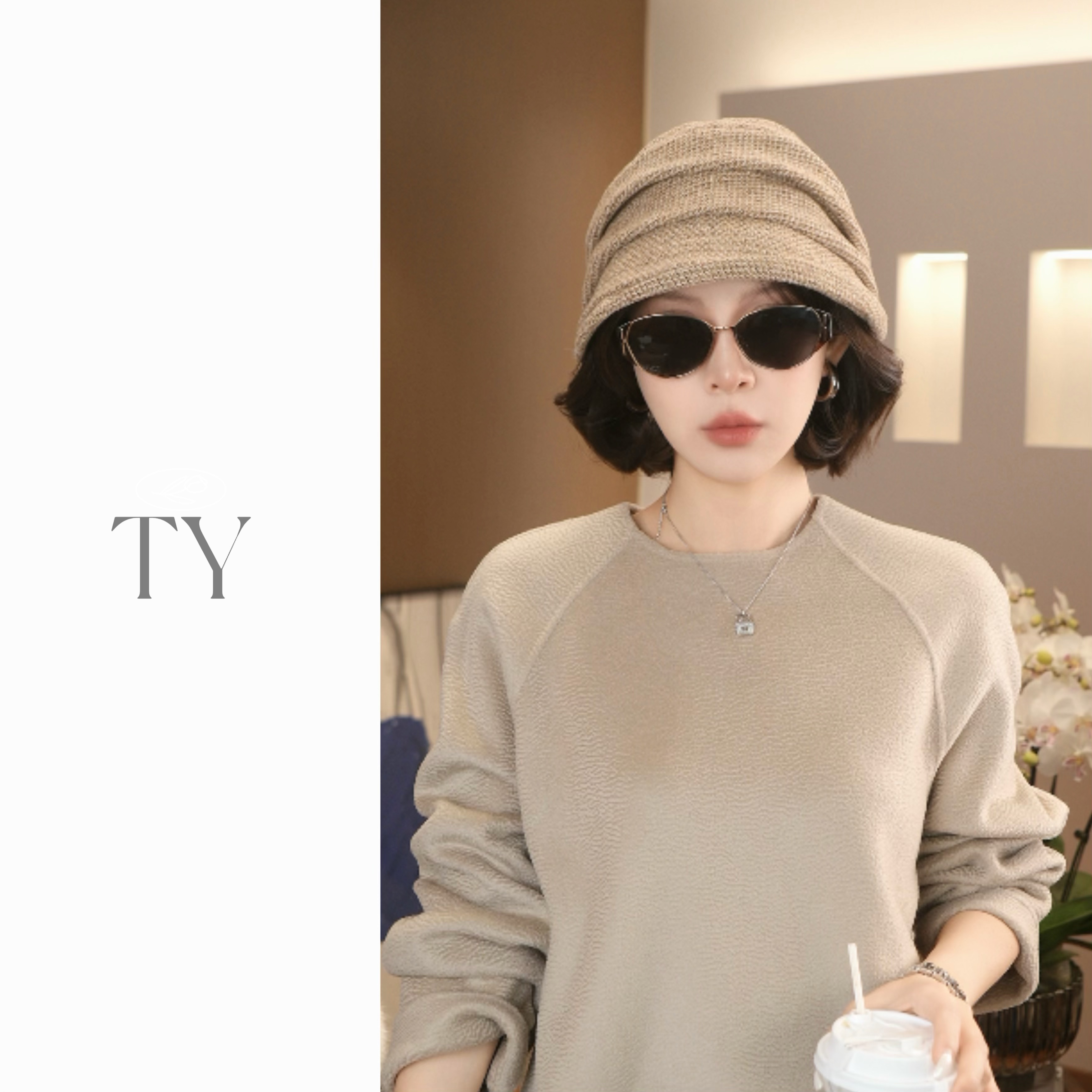 太一  “温柔雅致”秋冬羊毛褶皱渔夫帽女洋气减龄保暖显脸小