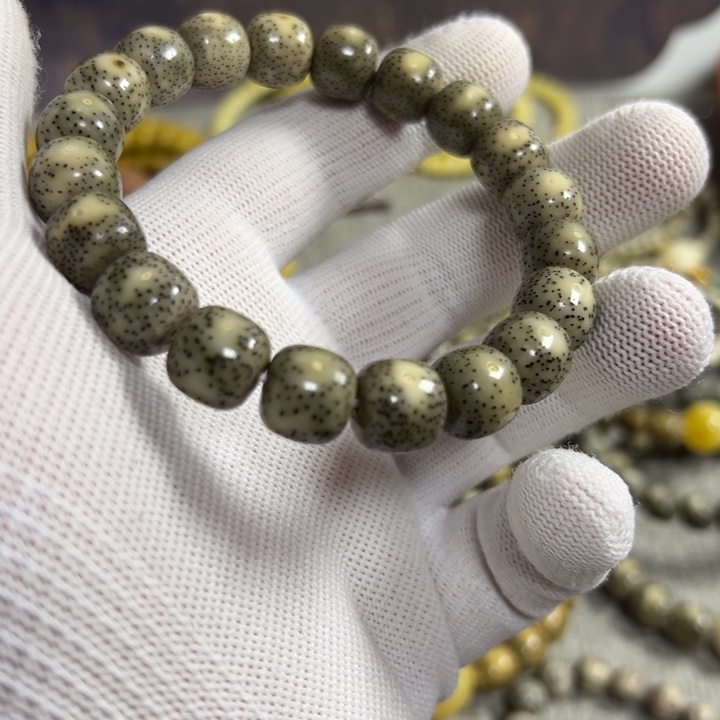 天然星月菩提石玉料12单圈