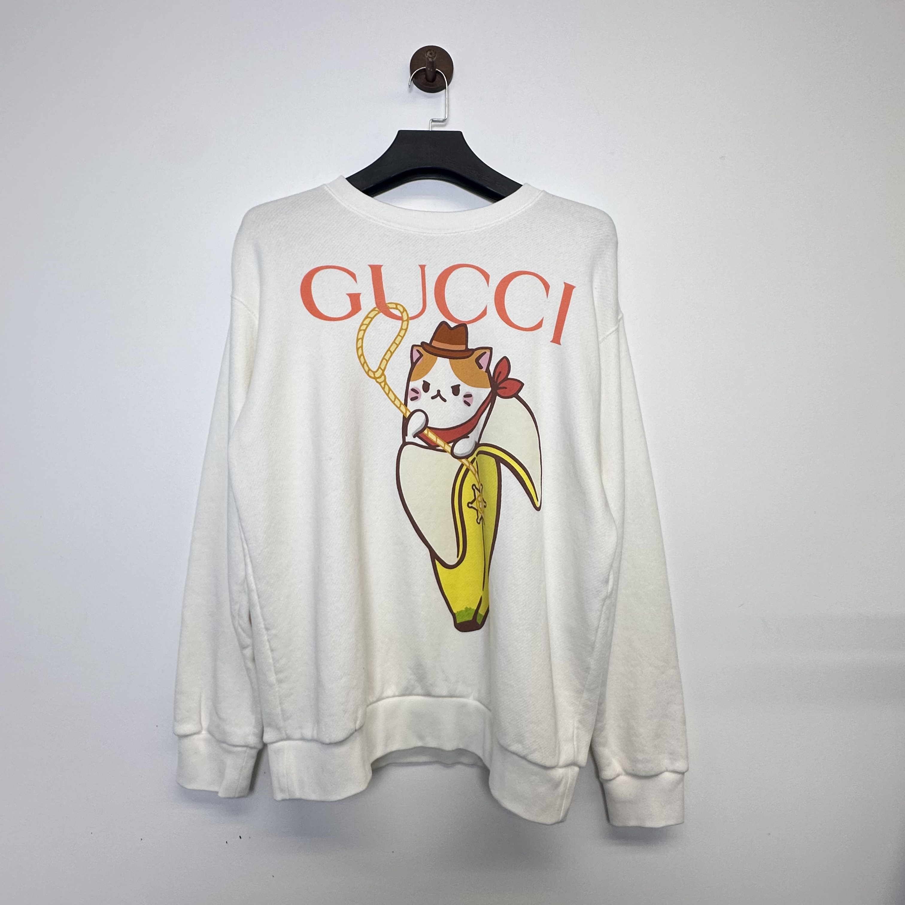 全新未使用 GUCCI/古驰 香蕉猫咪卫衣/S码