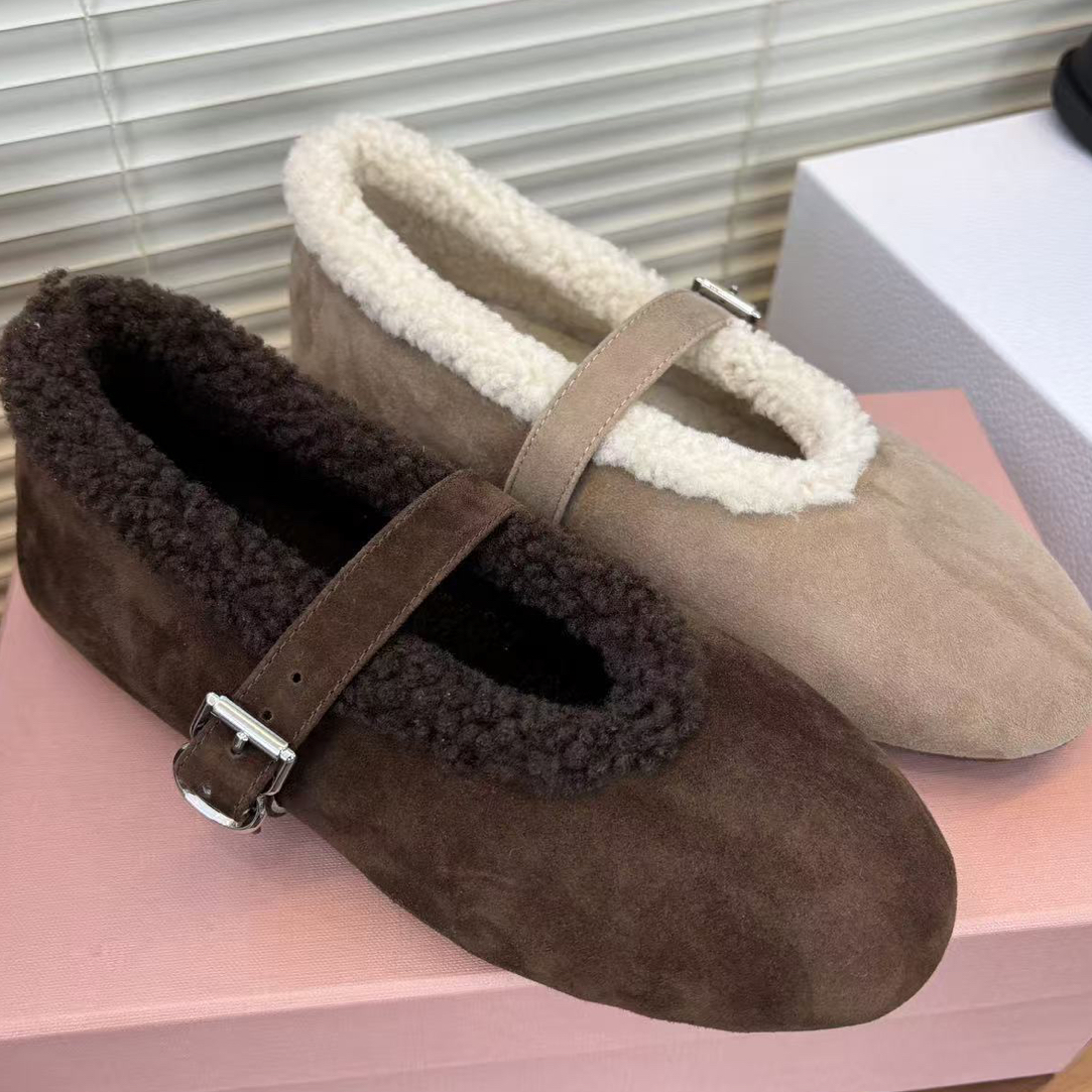【花花严选】法式加绒玛丽珍毛毛鞋2025秋冬新款毛绒皮带扣保暖