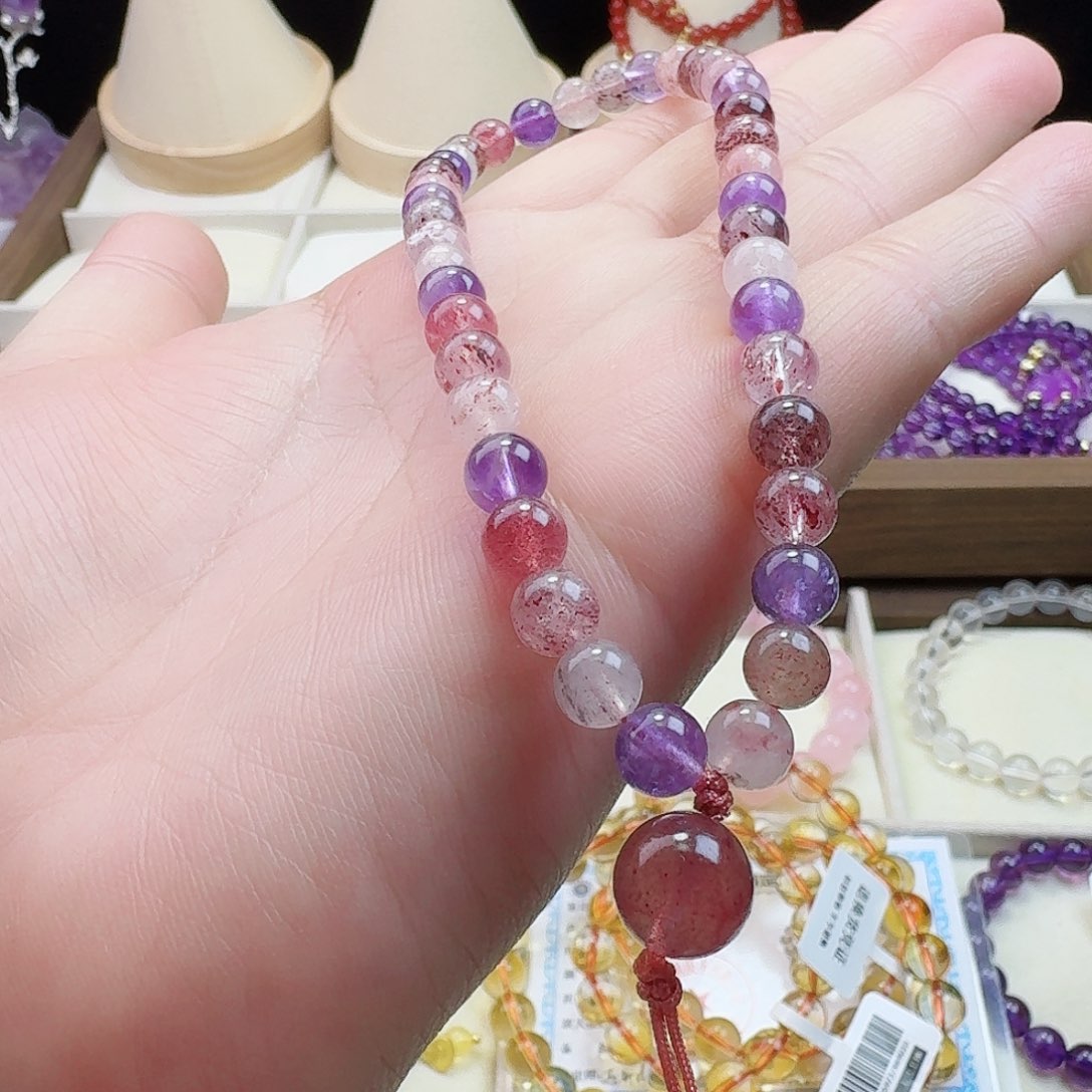 水晶手链未镶嵌手机链超七