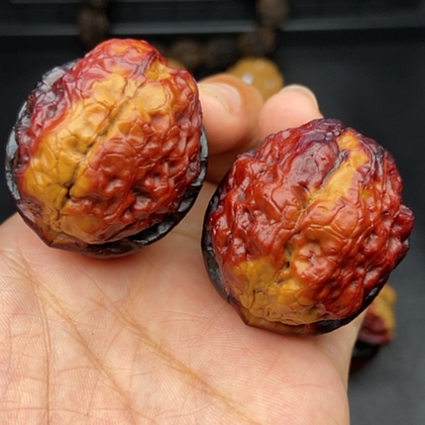 【闪购商品】文玩核桃把件42尺七彩至尊疙瘩包