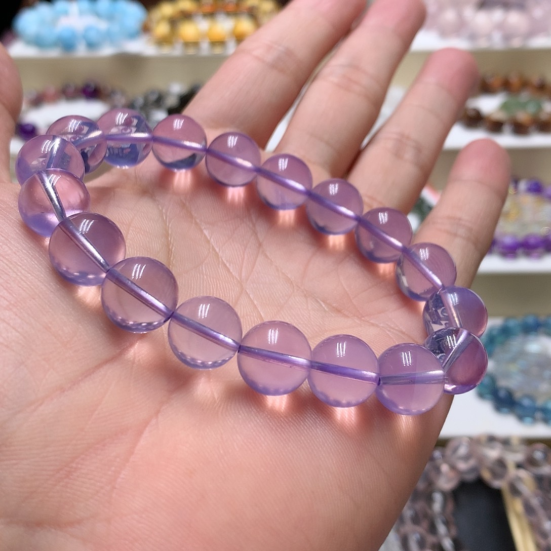 水晶手链未镶嵌紫玉晶11.9