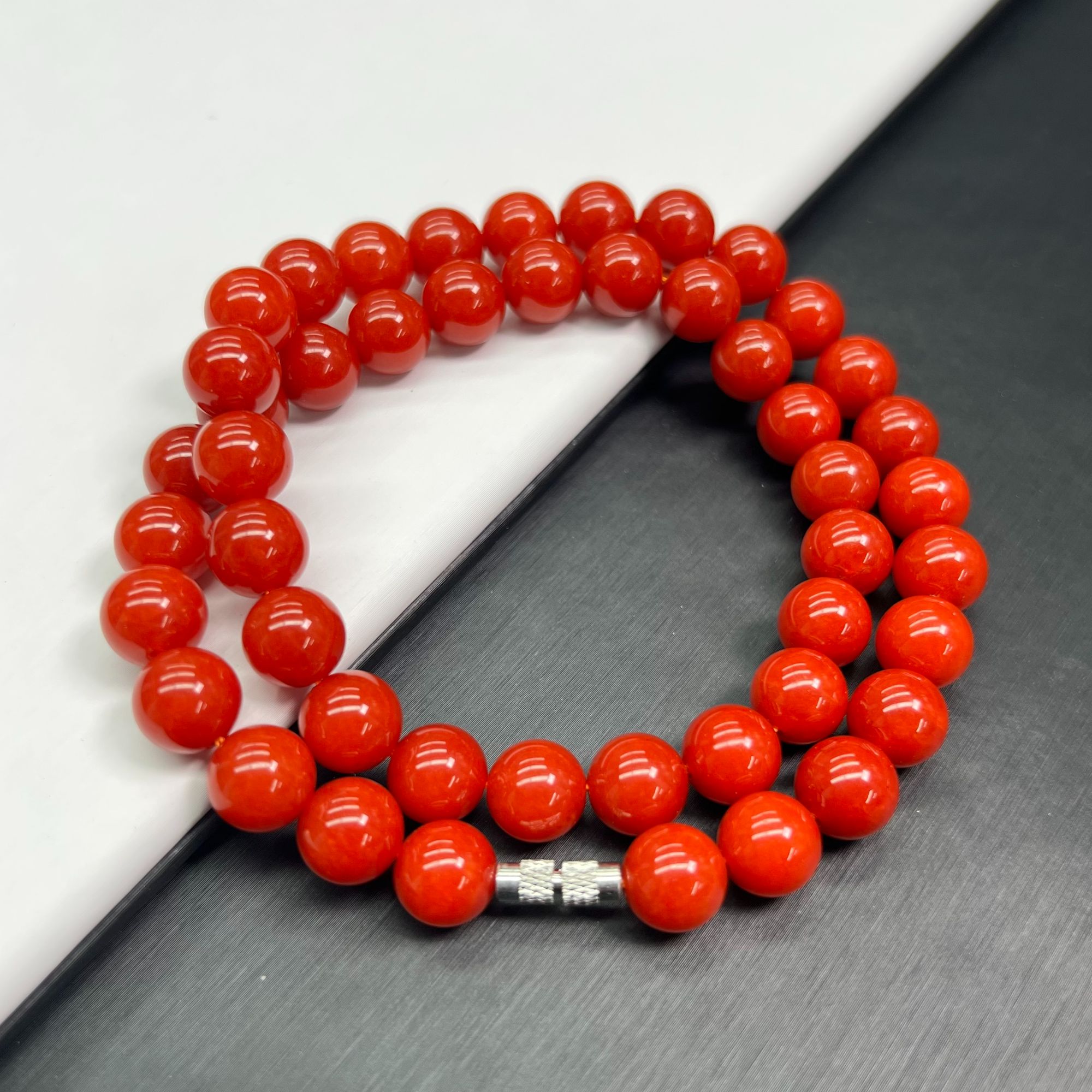 a254柿红妈妈链10mm手串手链百搭