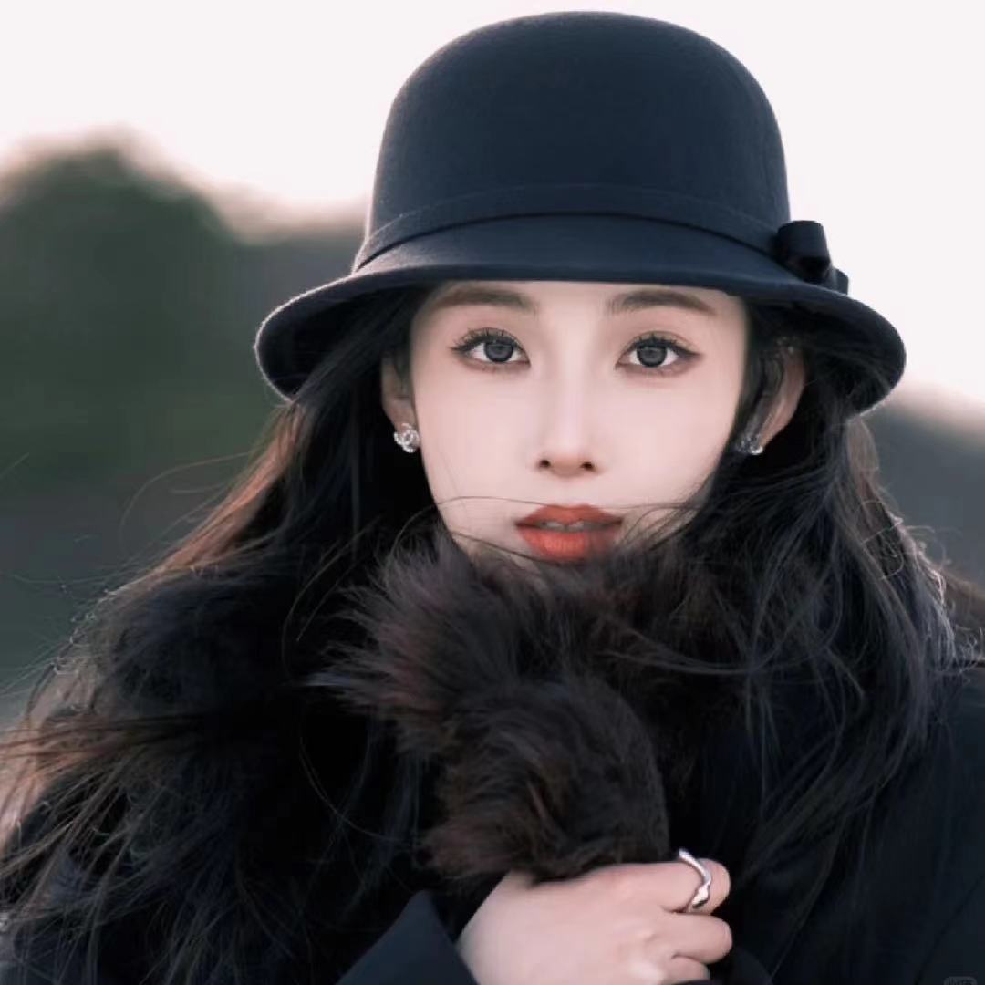 法式羊毛渔夫帽情侣图案女士圆顶春夏潮流秋冬盆帽