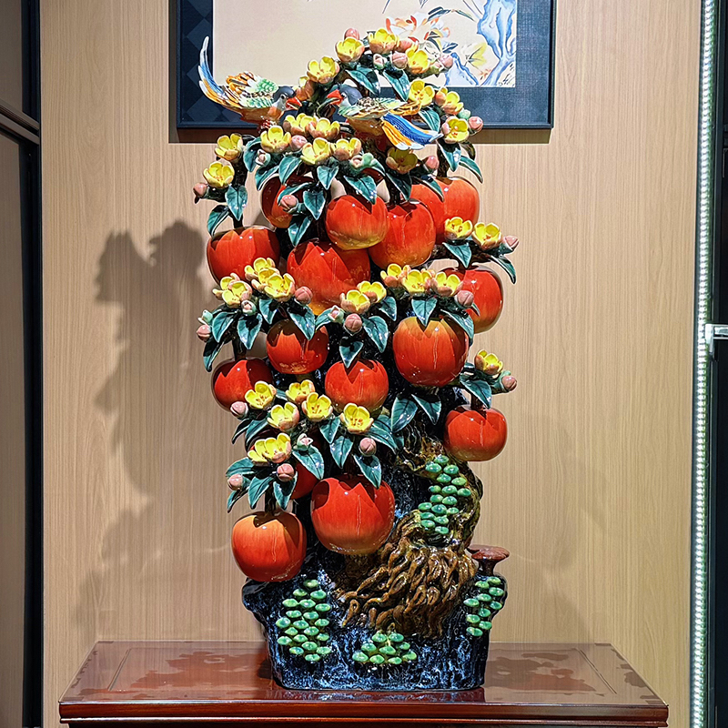 【80高平安富贵苹果树】石湾公仔尺寸长度48高度80