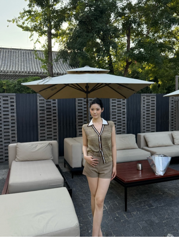 复古撞色V领夏季新款洋气显瘦针织开衫外穿