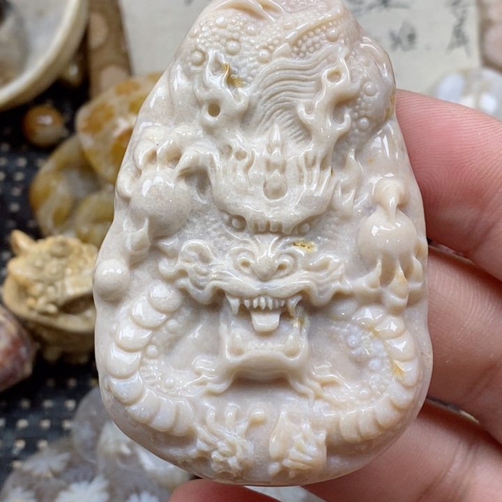 颈饰未镶嵌硅化珊瑚（珊瑚玉）