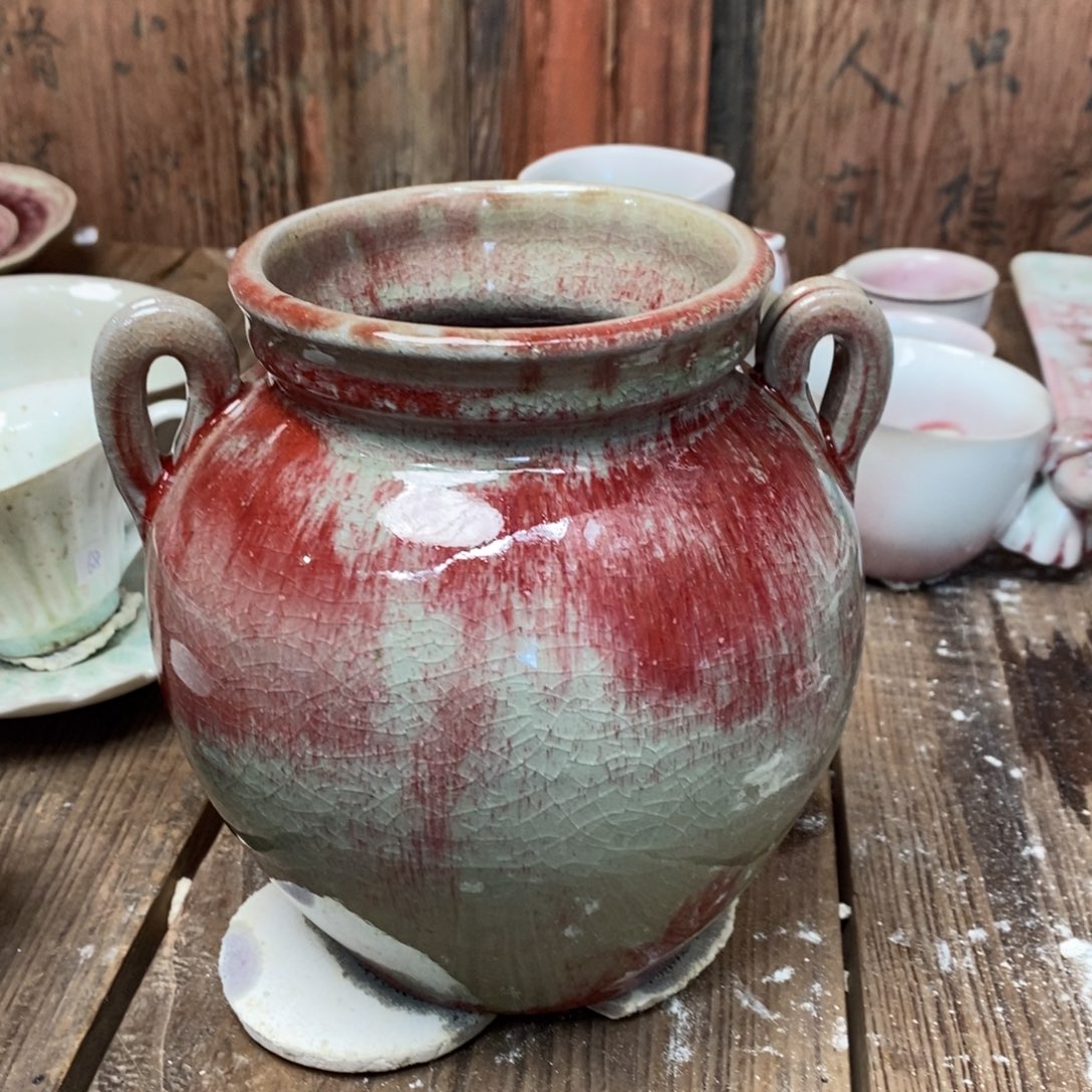 杯桐浪鬼柴烧 釉绘柴烧 罐