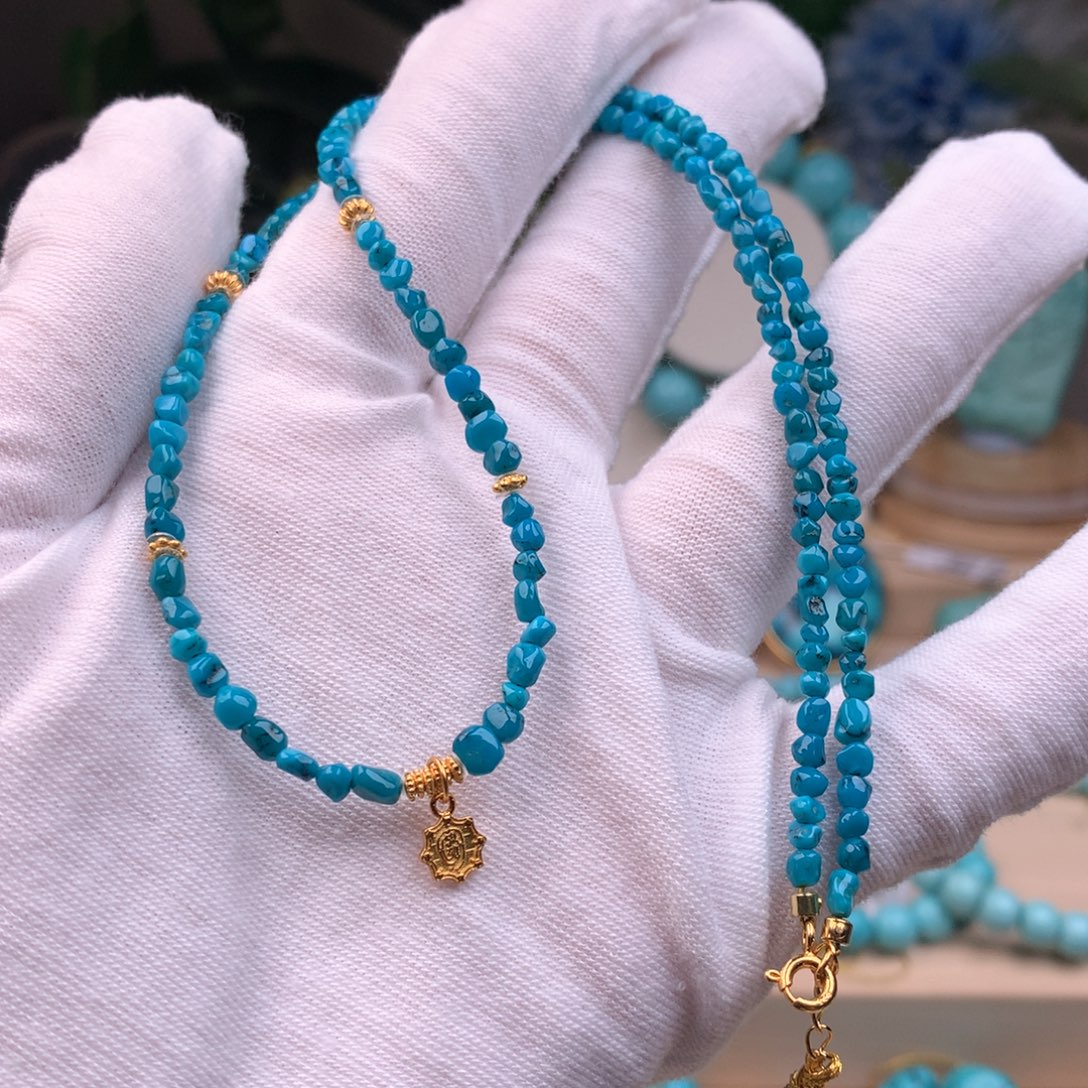 雨***烟绿松石银S925镶嵌珠宝奇石