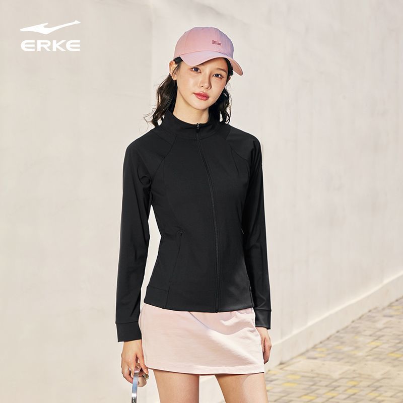 鸿星尔克外套女款秋季新款运动开衫卫衣针织休闲长袖韩版显瘦收腰