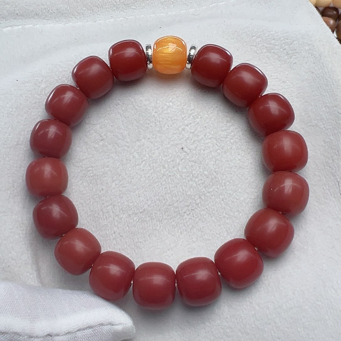 菩提根/象牙果手串卡13 干磨【真朱砂供】S6